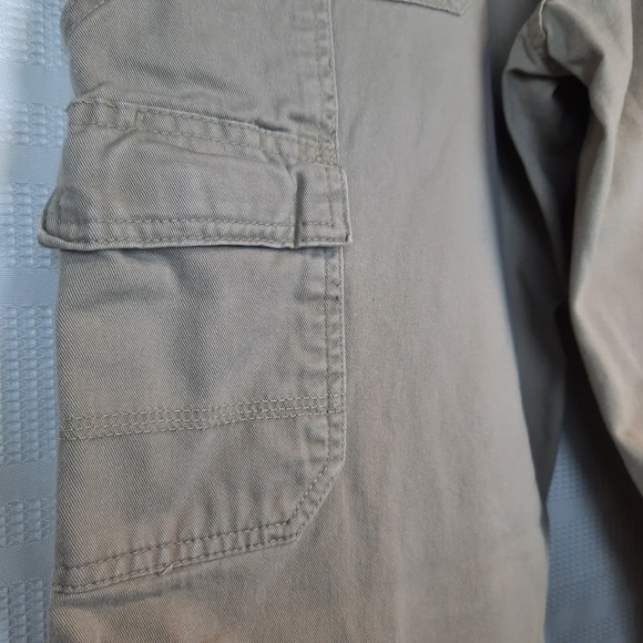 WRANGLER AUTHENTIC MEN'S KHAKI CARGO‎ RELAXED WORK WEAR COTTON PANTS SIZE 36X30 - Picture 5 of 8